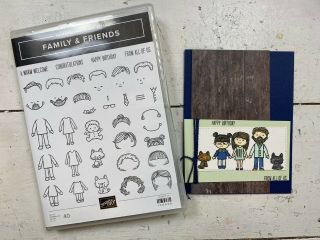 Stampin’ Up Rare Family & Friends 40 Dog Cat Puppy Kitty People Hipster,  Card