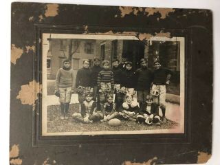 Antique Early 1900’s Kids Football Team Cabinet Photo