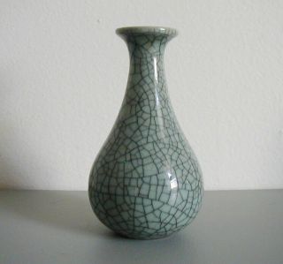 Antique Chinese Celadon Crackle Glaze Vase