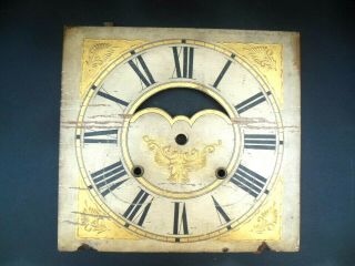 Antique 1860 Rare Early Hand Painted Enameled Wooden Clock Face