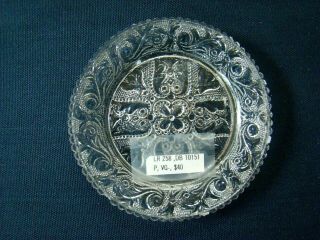 Antique Flint Glass Cup Plate Lee Rose 258; Eapg,  Lacy,  Boston Sandwich