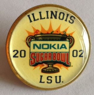 Illinois 2002 Superbowl Lsu American Football Pin Badge Nfl Rare Vintage (e2)