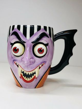 Department 56 Halloween Dracula Mug With Googly Eyes,  Rare Pre - Owned