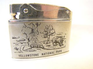 Vintage Yellowstone Teton National Parks Automatic Lighter Sparking Well Rare