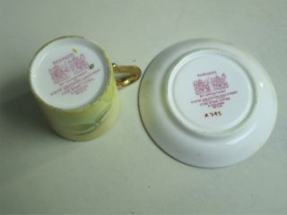 RARE DOUBLE WARRANT PARAGON HAND PAINTED PETITE CUP SAUCER ORCHARD FRUIT 3