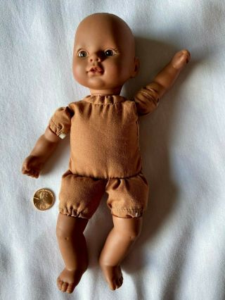 1998 Circo African American Black Mini Baby Doll Brown Eyes 8 " Cloth Body Rare