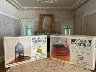 Vintage Miniature Dollhouse Set House Of Miniatures Kits Washstand & Hope Chest