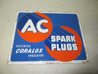 Rare Vintage Ac Spark Plugs Coralox Insulator Advertising Sign