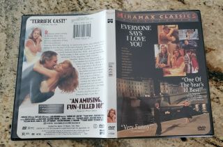 Everyone Says I Love You Dvd Rare Oop 1996 Musical Woody Allen Julia Roberts Ws