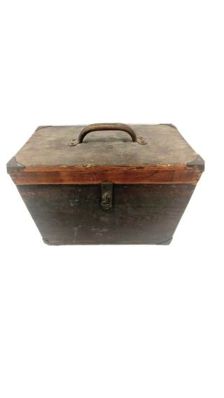 Vintage Wooden Tackle Box W Lures Heddon