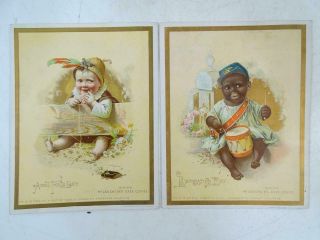 Antique Victorian Trade Card Mclaughlins Xxx Coffee Civil War Baby Advertising 2