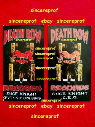 Rare Orange Shirt Red Suge Knight Og Business Card Death Row Records