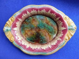 Australian? 1860 - 90s Majolica Pottery Bread Plate Platter Bendigo Lithgow?