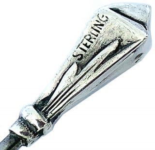 Antique Sterling Silver Hatpin,  Hat Stick Pin,  Large,  Art Nouveau,  Art Deco