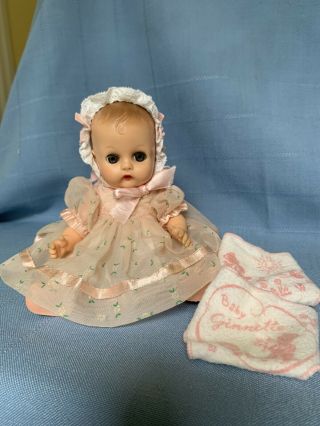 Vintage 50’s Vogue Ginnette Baby Doll 8” Drink - N - Wet Orig.  Tagged Clothing Shoes
