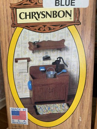 Vintage Dollhouse Miniature Chrysnbon Pair DIY Tea Cart & Dry Sink Decor Kits 2
