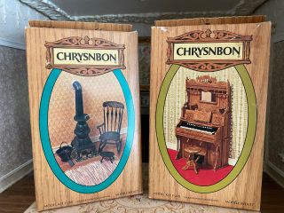 Vintage Dollhouse Miniature Chrysnbon Pair Diy Pot - Belly Stove & Organ Kits