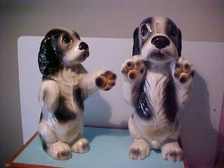 Set Of 2 Very Rare Vintage Clay Sketches Pasadena English Springer Spaniel Dogs