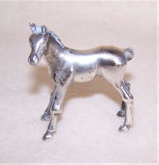 Rare Vintage S.  Kirk & Son Sterling Silver Animal Paperweight - Horse/foal/colt