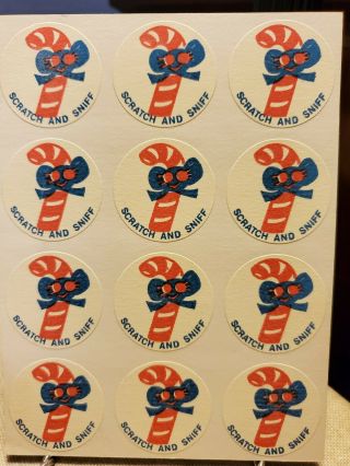 Rare Vintage Ctp Scratch And Sniff Stickers - 1977 - Peppermint
