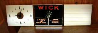 Rare Vintage Wick 1400 Am Radio Station Lighted Sign Scranton Pa - - 48 "