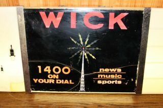 RARE VINTAGE WICK 1400 AM RADIO STATION LIGHTED SIGN SCRANTON PA - - 48 
