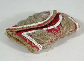 1890s Native American Iroquois Indian Bead Decorated Housewife / Needle Case