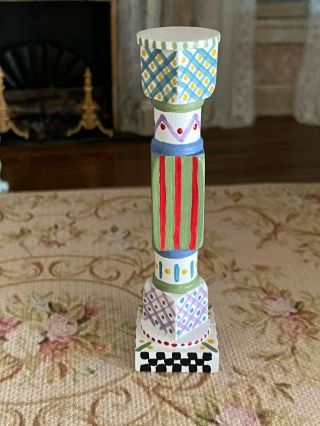 Vintage Miniature Dollhouse Mackenzie - Childs Style Painted Column Plant Stand
