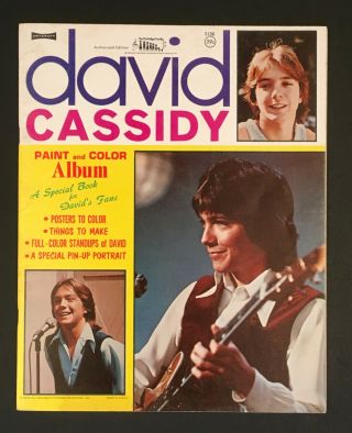 " David Cassidy Paint And Color Album,  " 1971 Artcraft Uncut Paper Dolls Vintage