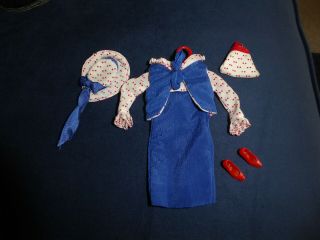 1965 Francie Outfit Concert In The Park Dress Vest Hat Hanger Shoes Purse