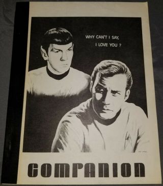Companion 1 1978 Star Trek Adult Fan Fiction Fanzine K/s Slash Vg,  Nm Rare