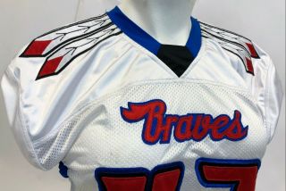 Vintage RARE BRAVES White Red Feather Shoulder Doolin 42 Football Jersey Size L 2