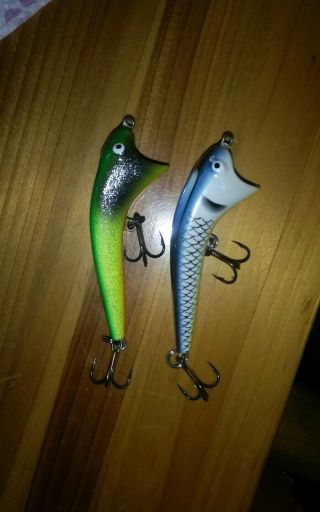 2 Rare Nils Master Big Mouth Lures / Crankbait Fishing Lure Ln Cond Gr8 Colors