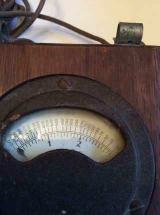 Vintage Voltmeter / Ohmmeter WOOD - Electric Specialty Mfg Co - Weston Movement 2