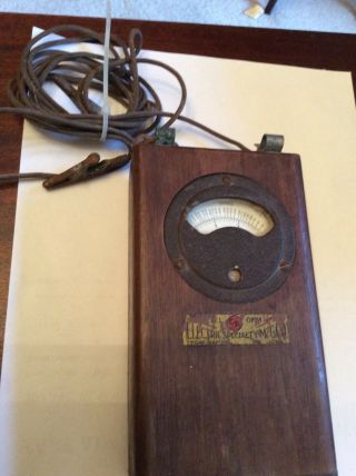 Vintage Voltmeter / Ohmmeter WOOD - Electric Specialty Mfg Co - Weston Movement 3