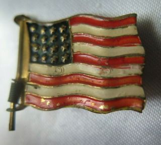 Rare Spanish American War To Hell With Spain Remember The Maine Flag Pin Spanam