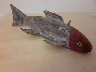Antique Old Mn Mh Wi Fish Decoy Folk Art Aafa Ice Fishing Spearing Hand Carved