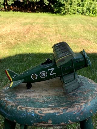 Antique Vintage Hand Painted Hand Made Wood And Metal Folk Art Airplane