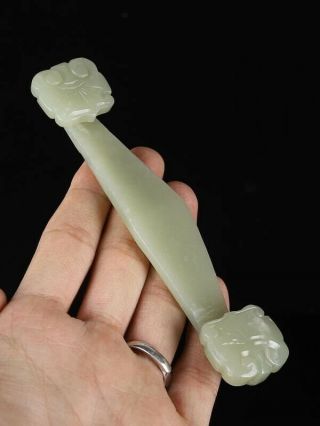 Chinese Antique Hetian Jade Hand Carved Ruyi