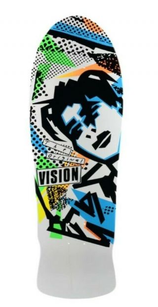 Rare Vintage 1986 Vision Nos Reissue Skateboard Mark Gonzales Lmtd White Blue