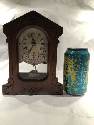 Jerome & Co Rare Miniature Salesman Sample Parlor/kitchen Clock - Moving Pendulum