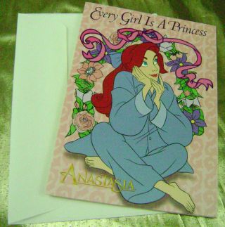 Vtg Paper Doll Greeting Card Disney Princess 1997 Gibson Any Occasion Rare Htf