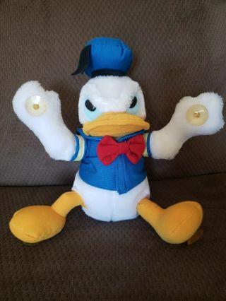 Rare Vintage Disney Angry Donald Duck Sailor Plush Window Suction Cup Car Cling