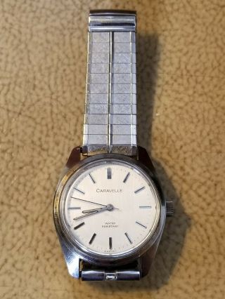 Vintage Caravelle By Bulova 17 Jewel 1970s Mechanical Watch.  Runs,  Very.