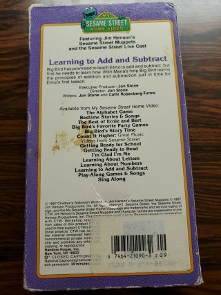 Sesame Street Learning to Add and Subtract [VHS 1987] Rare 2
