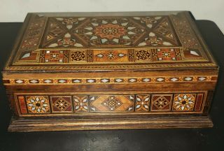 Vintage Decorative Wooden Box For,  Crystals,  Storage Or Home Decor.