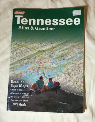 Rare Coleman Edition Delorme Tennessee Tn Atlas & Gazetteer Map 1999