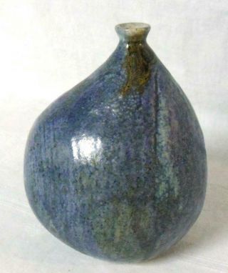 Studio Mid Century Modern Art Pottery Offset Balloon Vase Signed CB Clyde Burt ? 2