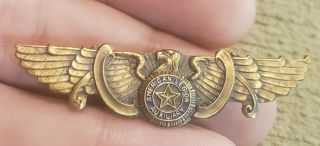 Rare Vintage Ww2 Era American Legion Auxiliary Military Veteran Pilot Wings Pin
