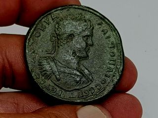 Extremely Rare Huge Uncertain Ancient Roman Bronze Sestertius 26,  7 Gr 41 Mm